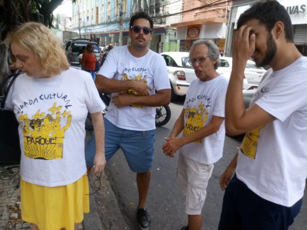 Simone Figueiredo, Diógenes D. Lima, Claudio Ferrário e ... mobilização deste sábado. Foto: Reprodução do Facebook